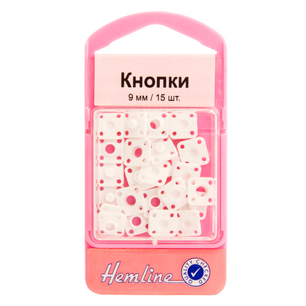 Кнопки пришивные квадратные из пластика, 9 мм, 15 шт (10013160/170320/0139104/1_Китай)