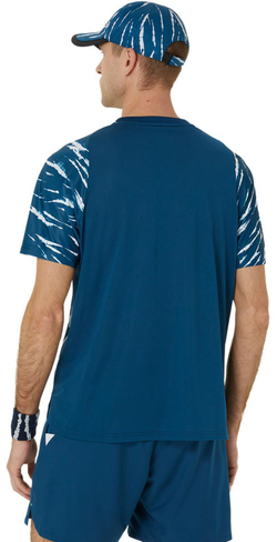 Мужская теннисная футболка Asics Game Short Sleeve - небесный