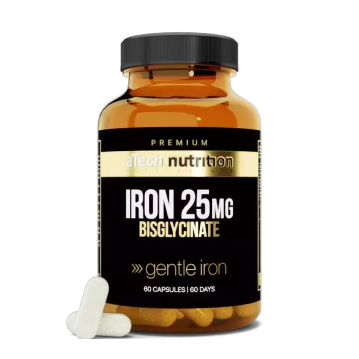 Железо, Iron 25 mg, aTech Nutrition Premium, 60 капсул