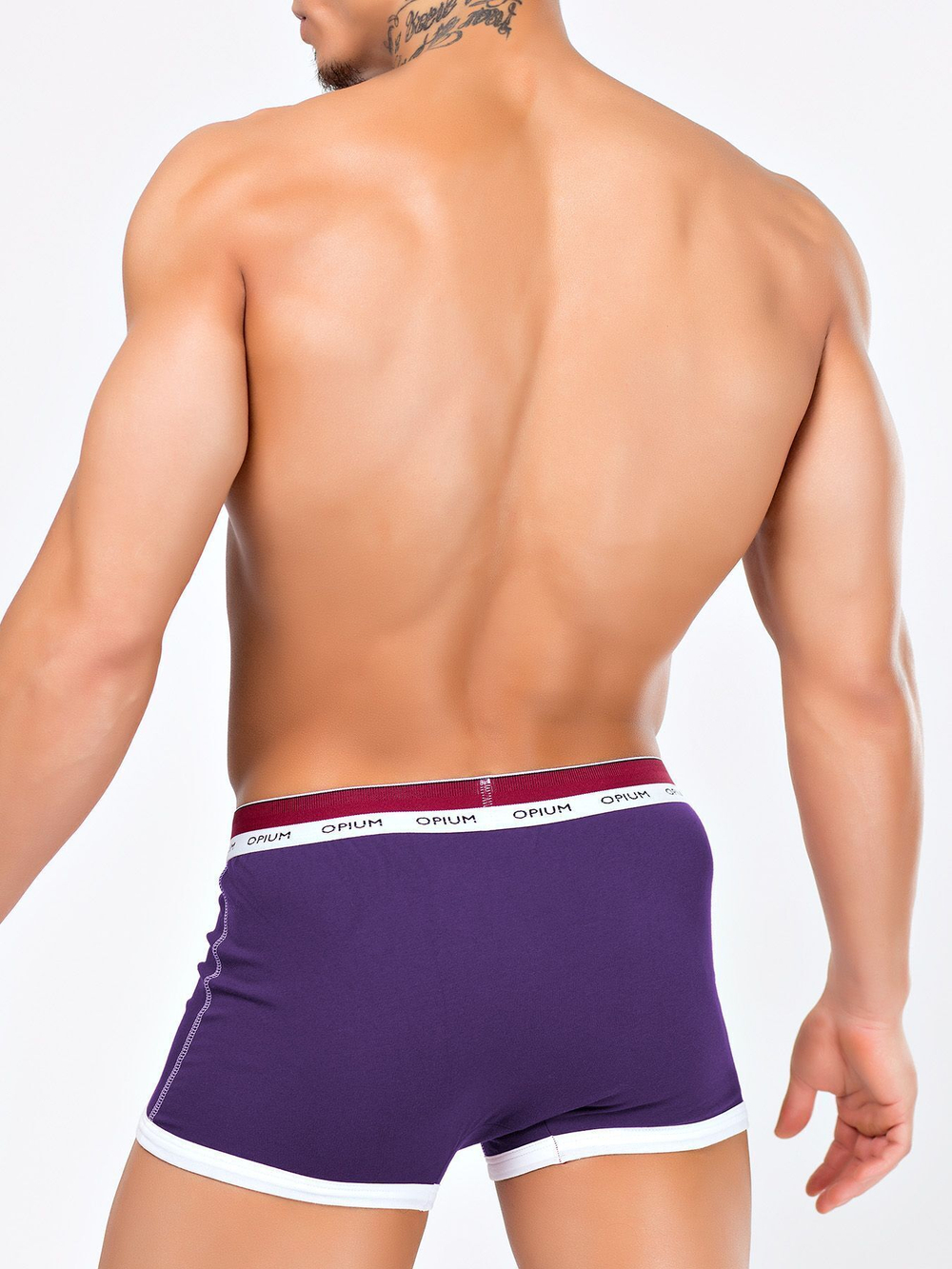 Яркие мужские боксеры с контрастным кантом (Размер: XL) (Цвет: темно-серый)