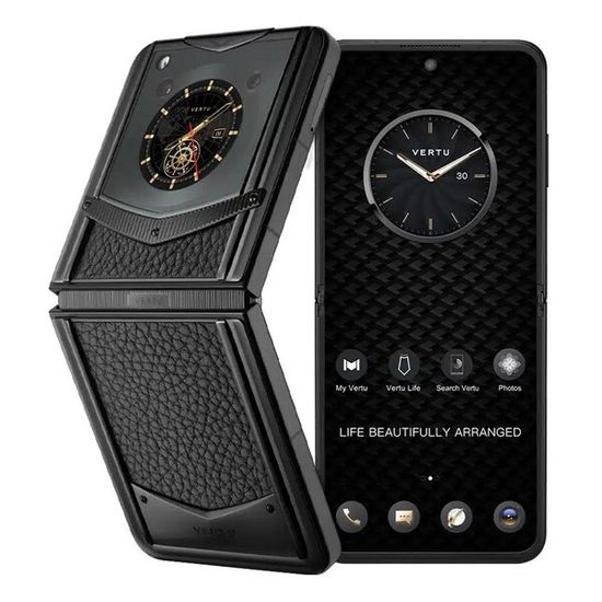 Vertu Ironflip нефритовый черный (кожа теленка)