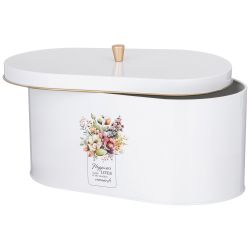 НАБОР AGNESS "FLORAL MOOD" 2В1 ХЛЕБНИЦА 34*20*18 СМ, БАНКА ДЛЯ СЫПУЧИХ 12*17,5 СМ 3 ШТ