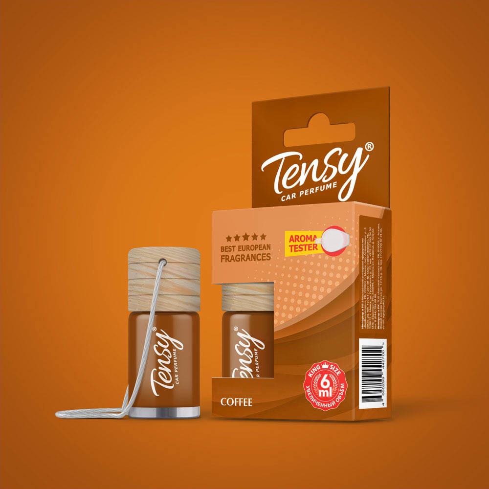 Ароматизатор "Tensy" подвесной бутылочка 6мл Кофе (15шт/бл)