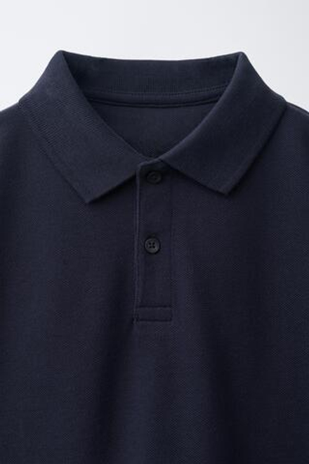 ZARA ОДНОТОННОЕ ПОЛО, ЦВЕТ НОЧНОГО НЕБА