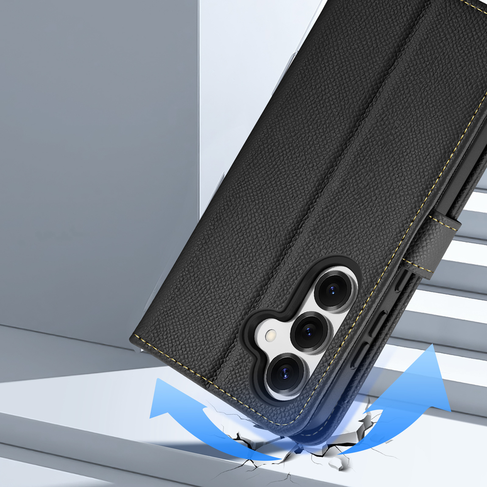 Чехол кошелек с MagSafe из TPU кожи от Dux Ducis для смартфона Samsung Galaxy S25+, серия Lawa Series Case