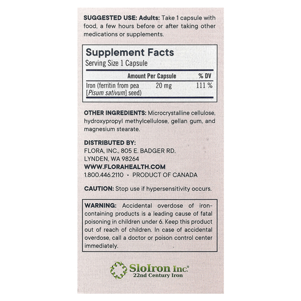 Flora Ferritin+  60 caps.