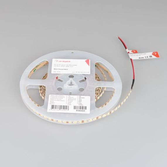 Светодиодная лента Arlight 12W/m 120LED/m 2835SMD холодный белый 5M 036452