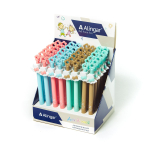 Ручка шариковая Alingar "Baby-pen Шляпка", 0,7 мм, синяя, автоматическая, фигурный клип, круглый, цветной, пластиковый корпус, карт. уп.