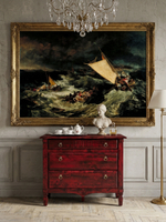 Комод Джоли, 110х50х94, из массива березы, с ящиками, красный, MAKOSA