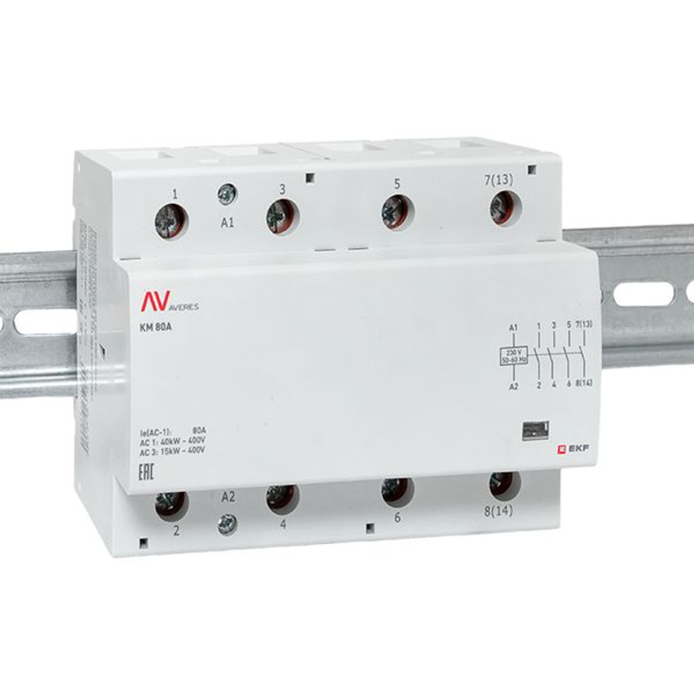Контактор модульный КМ 80А 4NO 230В АС (6 мод.) AVERES EKF