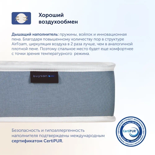 Детский матрас BuySunny, 13 см, жесткость выше средней, независимые пружины