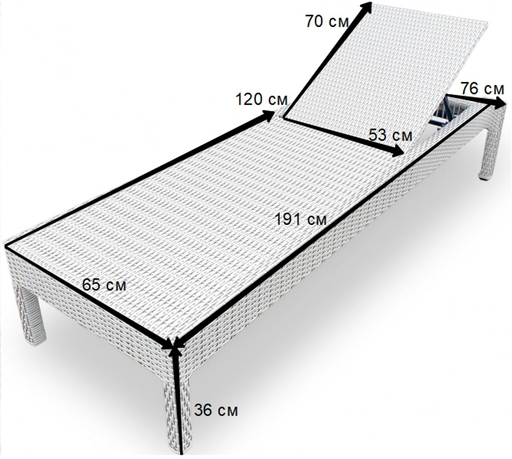 Шезлонг-лежак плетеный Tagliamento GS925, коричневый