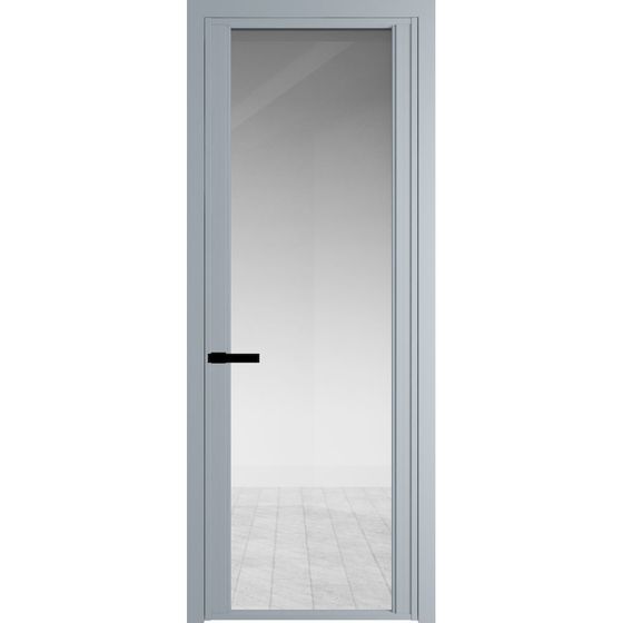 Алюминиевая дверь 2AGP серебро стекло прозрачное