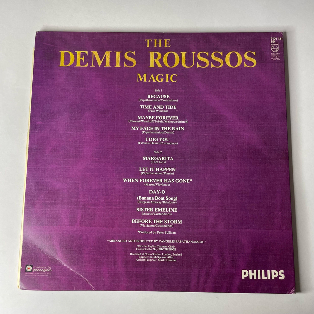 Винтажная виниловая пластинка LP Демис Руссос Demis Roussos, The Demis Roussos Magic (Англия 1977)