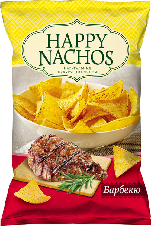 Чипсы кукурузные "Happy Nachos" со вкусом Барбекю 150г
