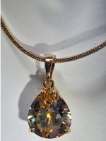 Кулон "Капля цвет цитрин, золото"