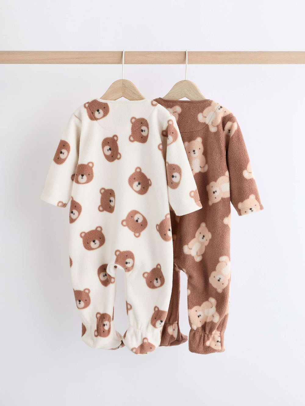 Комбинезон флисовый для малышей Next K79-525, 2 шт., Молочный, Коричневый