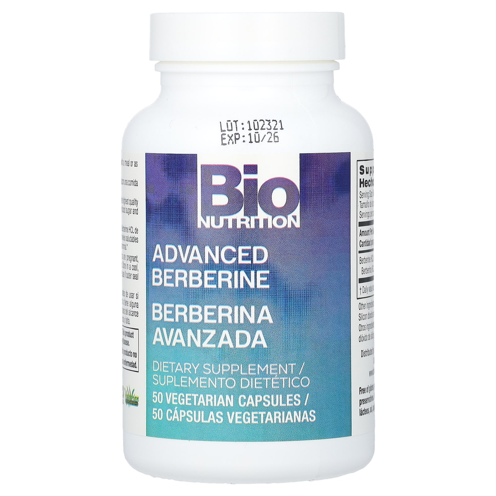 Bio Nutrition, Улучшенный берберин, 50 вегетарианских капсул (600 мг на капсулу)