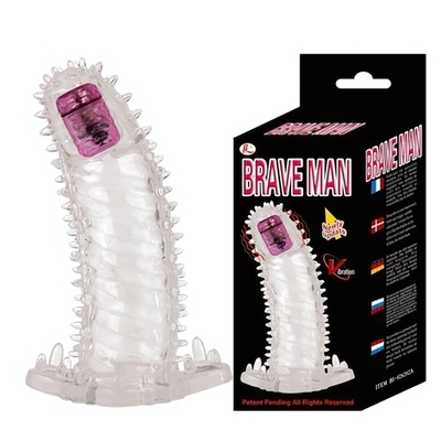 Насадка-удлинитель с пупырышками, усиками и вибропулькой (Цвет: прозрачный)