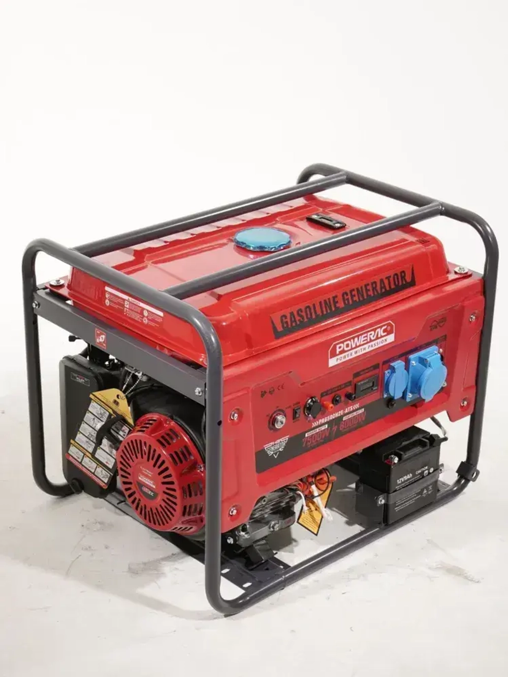 Генератор бензиновый электрический Powerac PR8500H2E-ATS (8кВт, 220В, 16л.с., АВТОЗАПУСК)