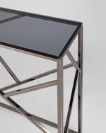 Консоль АРТ ДЕКО 115*30 стекло smoke сталь тёмный хром