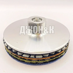 круг шлифовальный черепашка диск по керамограниту 100 мм, p200, р100, р50 + тарелка опорная