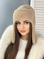 шапка ушанка зимняя пушистая из эко меха