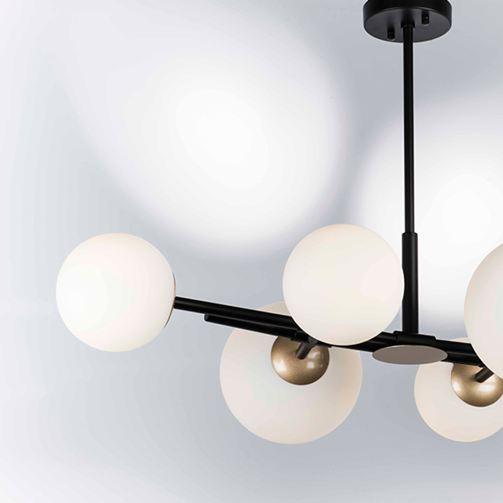 815460 Люстра CROCO 6х40W E14 ЧЕРНЫЙ МАТОВЫЙ/ЗОЛОТО