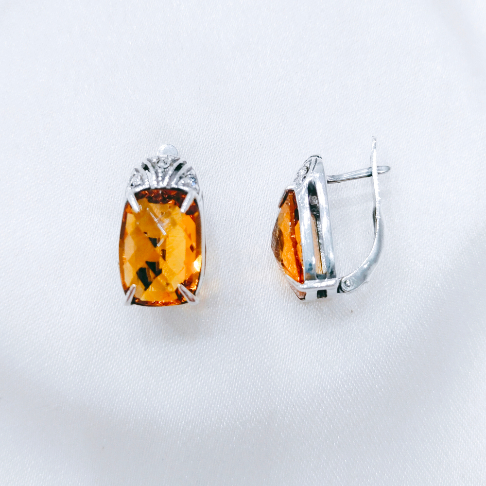 "Гололед" серьги в серебряном покрытии из коллекции "Погода" от Jenavi с английским замком