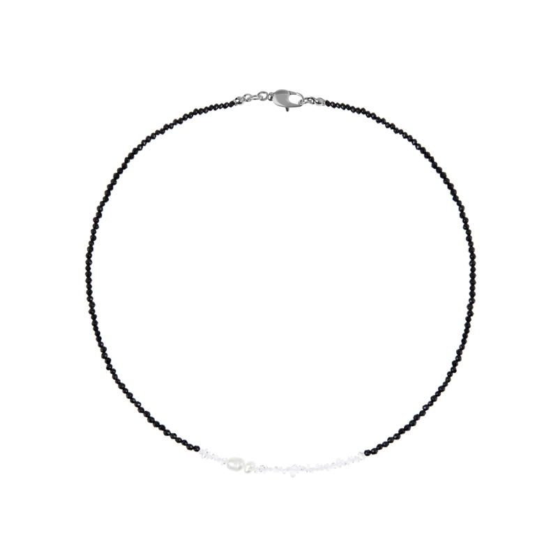 Колье Черный Жемчуг с Бриллиантом – Крошечное