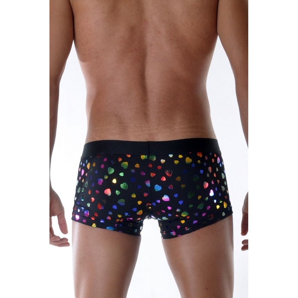 Мужские трусы бокеры черные с разноцветными пайетками Don Moris DM111803
