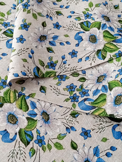 Ткань бязь плательная, рис. "Ромашки", ширина 150 см, арт. 213