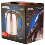 Чайник CENTEK CT-0037, 2 л, 2200 Вт, закрытый нагревательный элемент, сталь