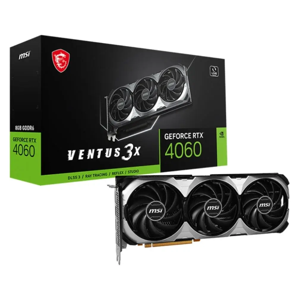 Видеокарта MSI GeForce RTX 4060 VENTUS 3X 8G, 8G GDDR6 128-bit HDMI 3xDP