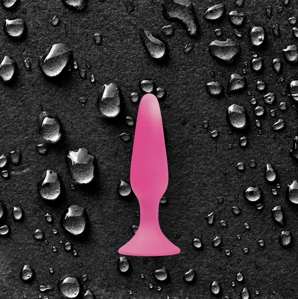 Розовая анальная пробка Sliders Silicone Anal Plugs Small на присоске - 11,35 см.
