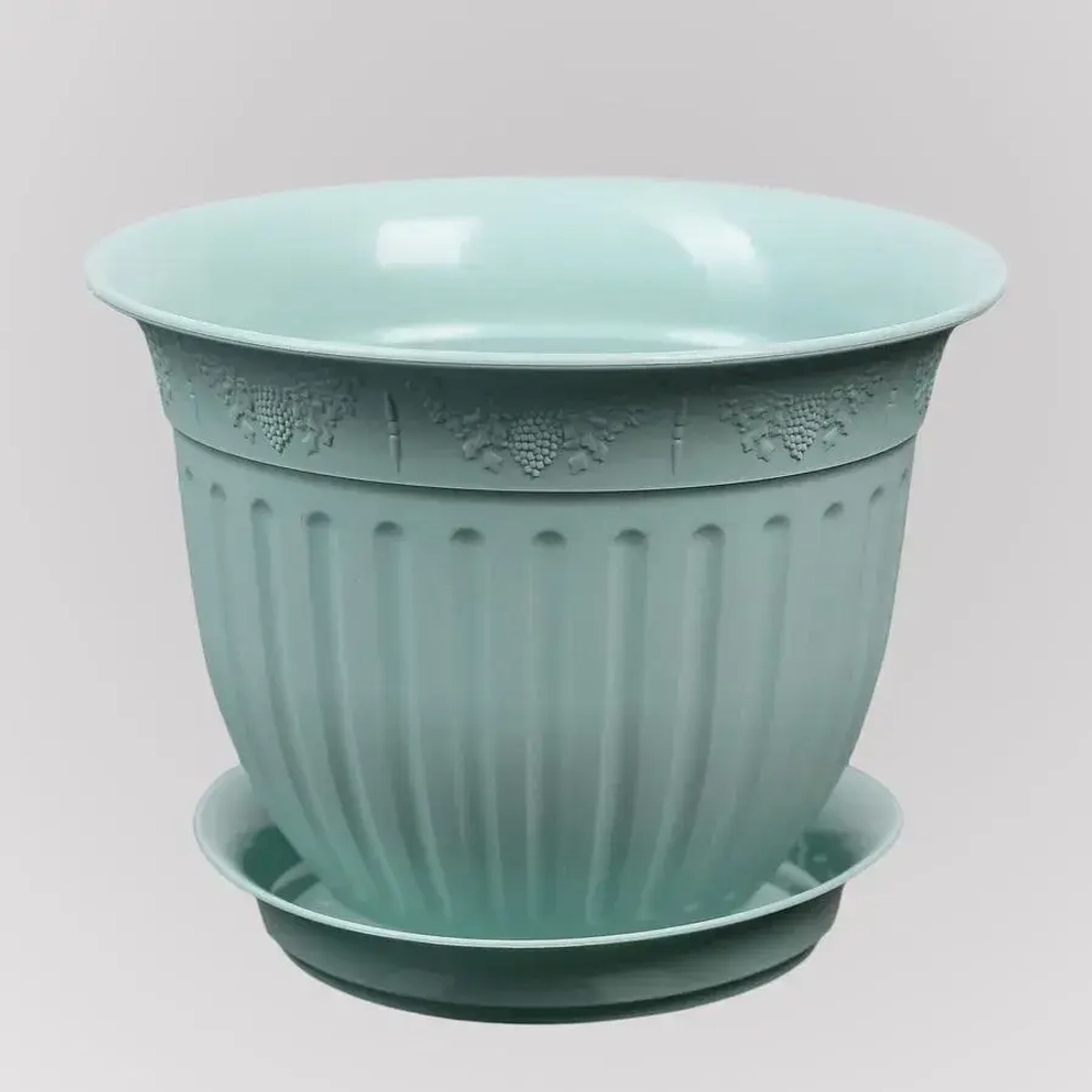 Горшок Виноград, D 22, 2,25 л, мятный с поддоном