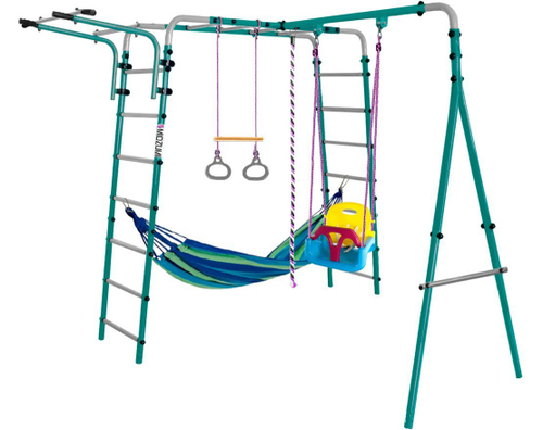 Спортивно-игровой комплекс Midzumi Yokina Ko Umi Small Детские пластиковые качели 3в1 (синий гамак)