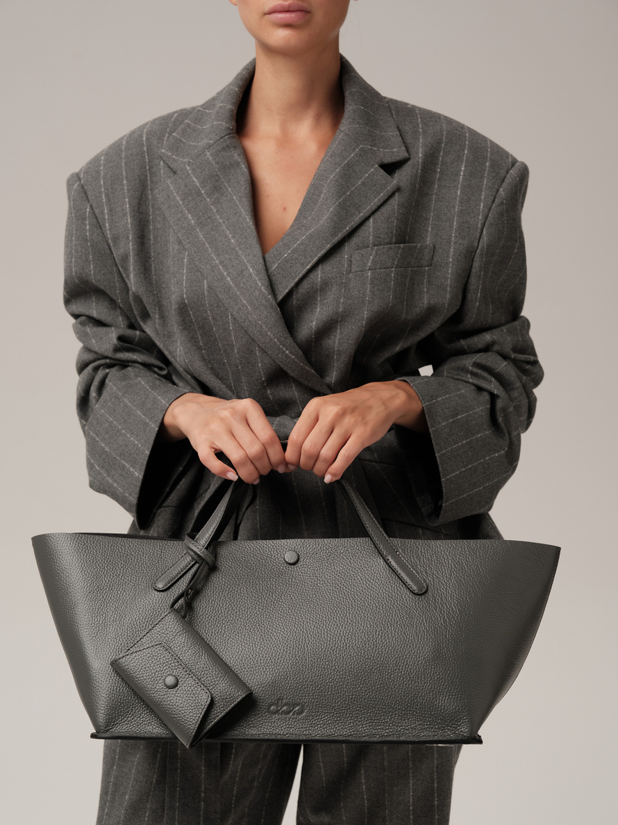 Женская кожаная сумка DBR 31136 мышиный