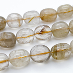 Кварц рутиловый фриформ, размер около 13-14 мм, цена за 7 шт (1/4 нити)