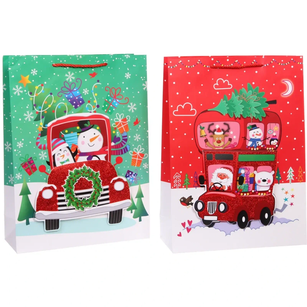 Пакет подарочный «Зимнее путешествие» 31*42*12 см, микс