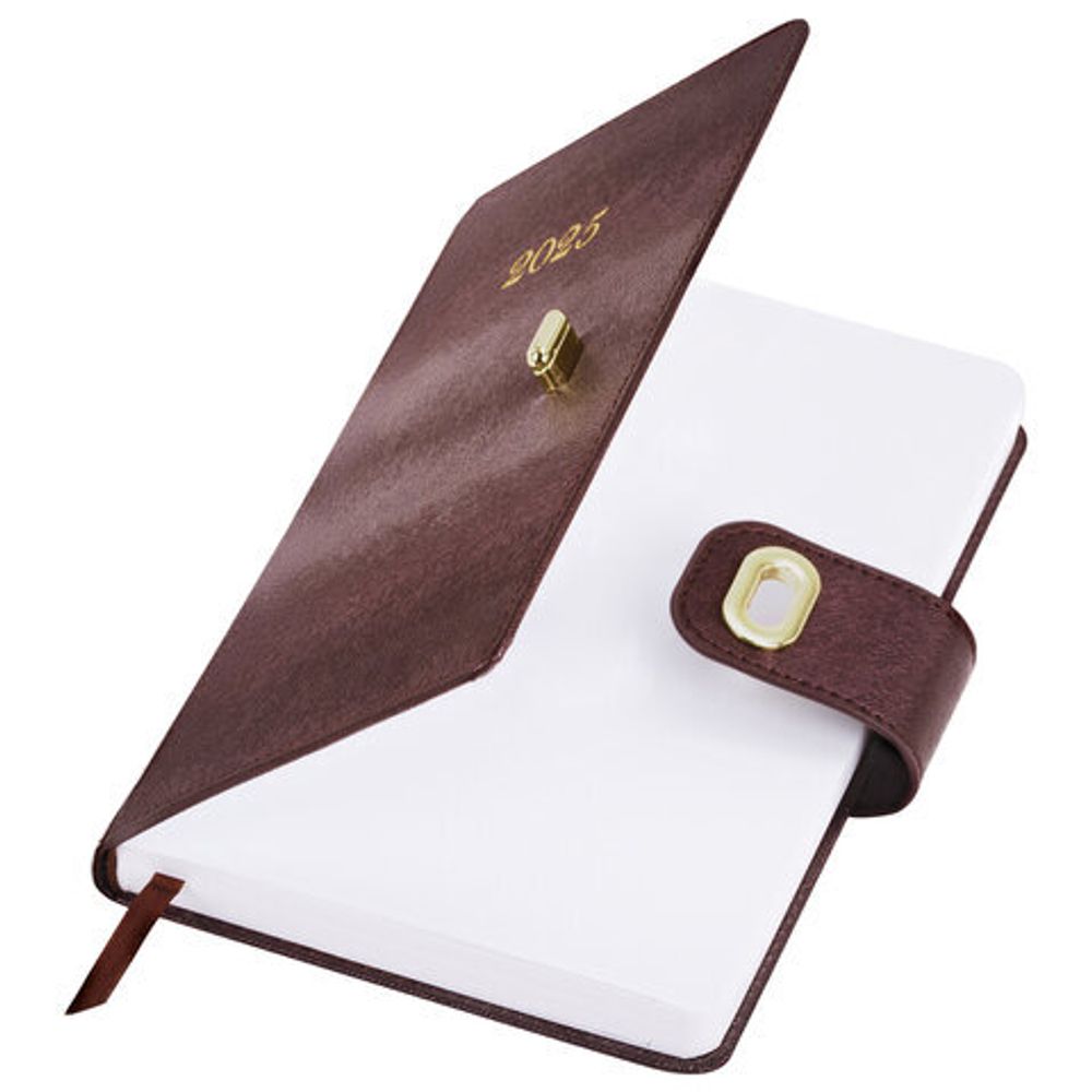 Ежедневник датированный 2025, А5, 138х213 мм, BRAUBERG "Elegant", под кожу, застежка, бордовый, 115937