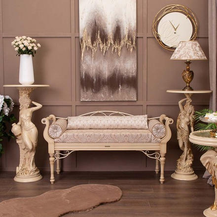 Банкетка Флоренция Премиум Айвори Каледония Даймонд Бисскоти Айвори