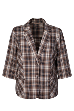 Жакет женский 3736зпа, клетка беж #406Кбе043736зпа