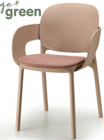 Кресло пластиковое с обивкой Scab Design Hug, карамельный