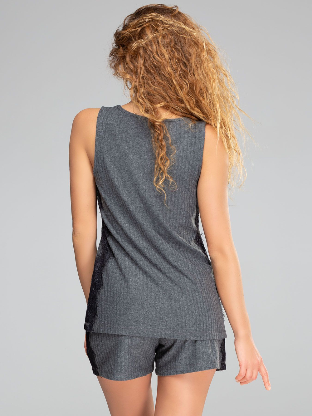 Домашний комплект из вискозы (Размер: M) (Цвет: серый)