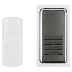 Звонок дверной ЭРА C96 беспроводной от сети белый с черным 6 мелодий | Электрозвонки беспроводные