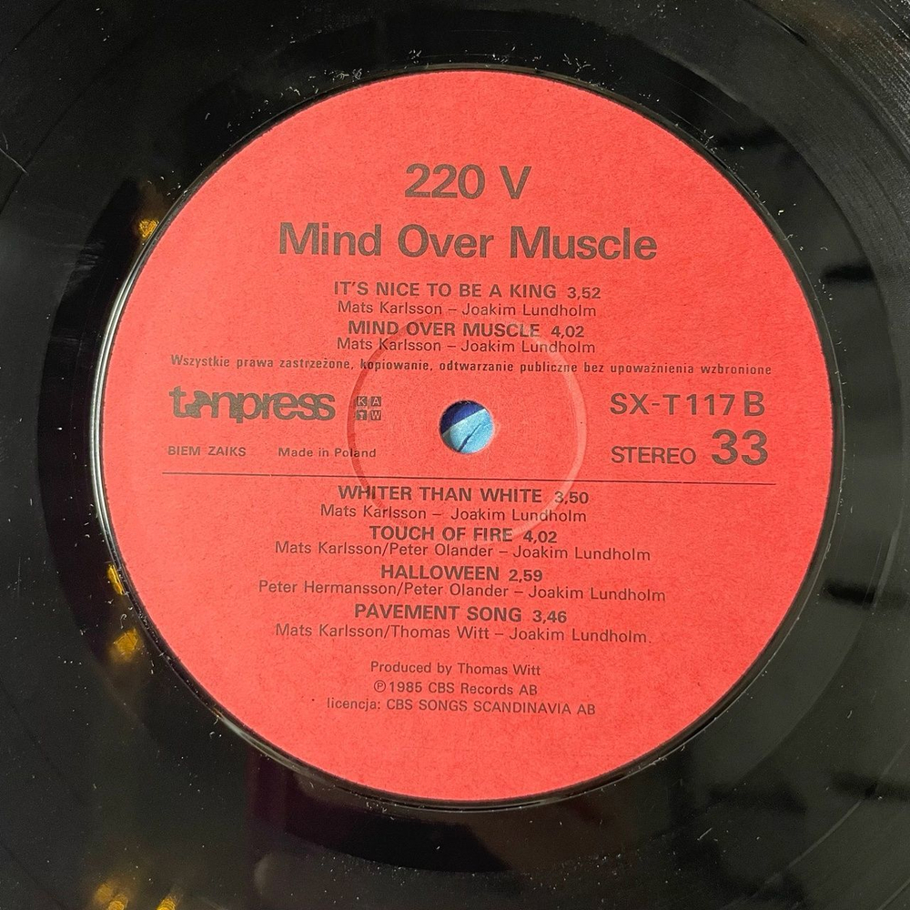 Винтажная виниловая пластинка LP 220 V Mind Over Muscle (Польша 1986)