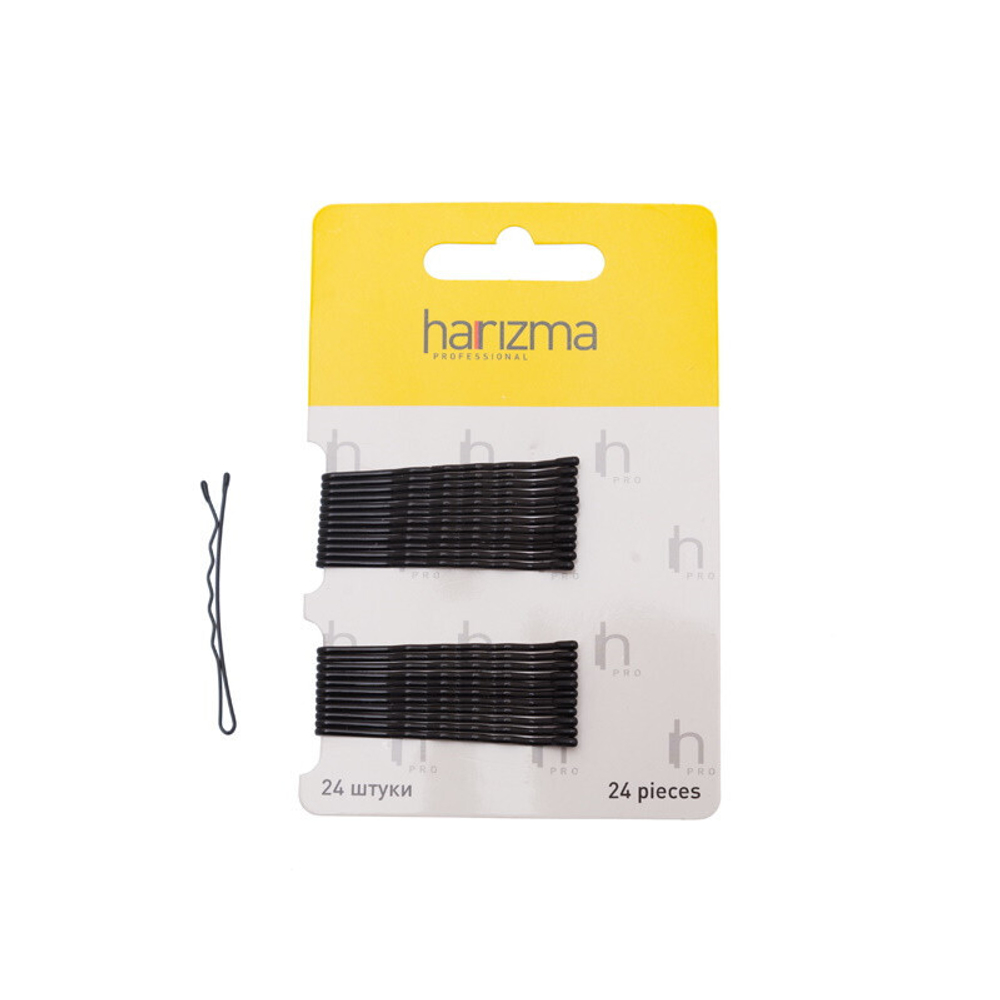 Невидимки-волна Harizma h10534-15, чёрные, 50 мм (24 шт)