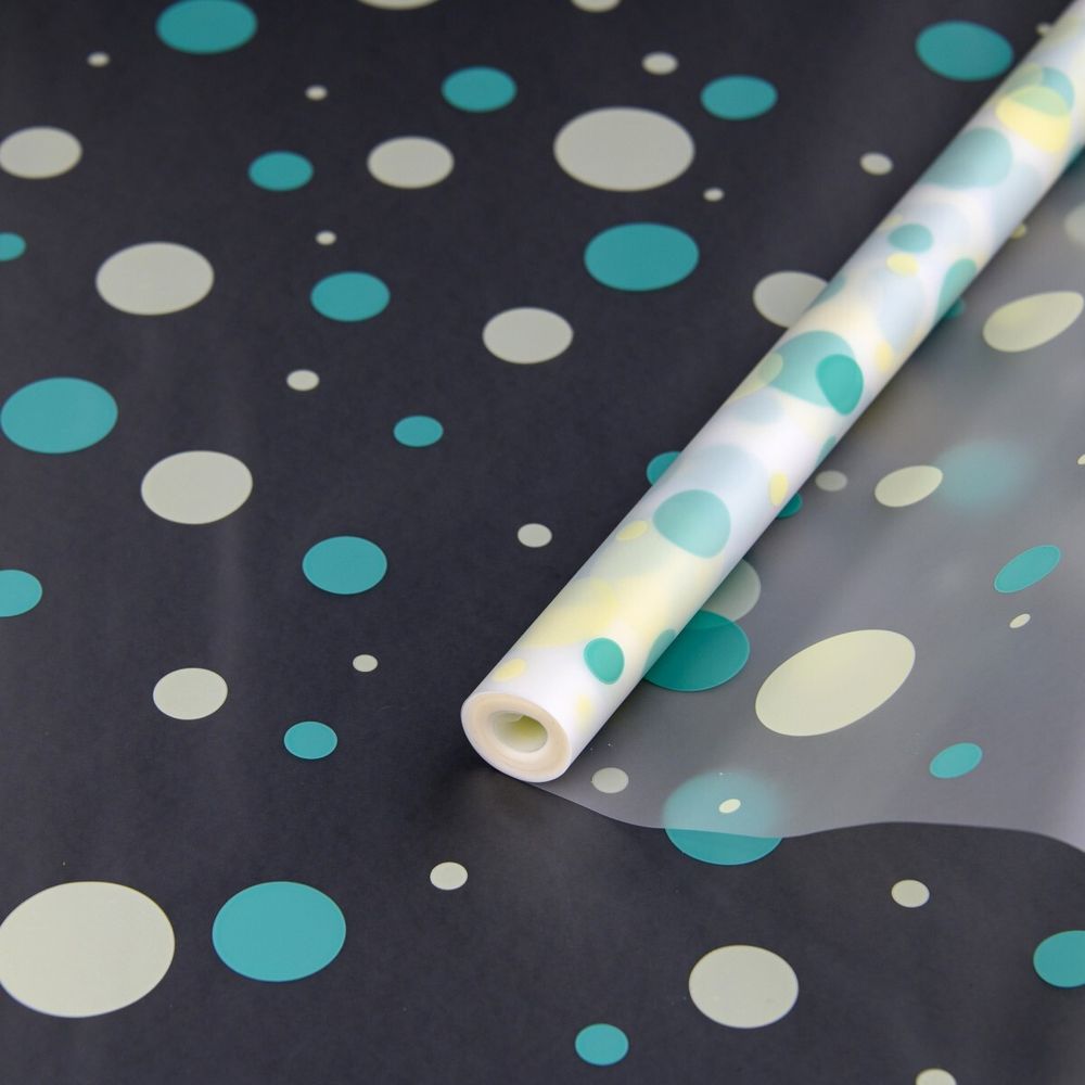 Пленка мат-я &quot;Конфетти&quot; 60см*200гр ТИФФАНИ/КРЕМ