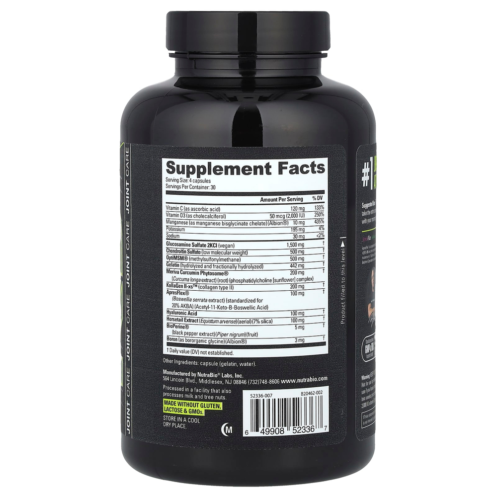 NutraBio, Extreme Joint Care, 120 капсул